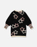 Long Sleeve Knit Dress Black With Stars - H20QT94_999