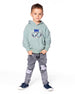 Super Soft Hooded Brushed Jersey Sweatshirt With Graphic Print Green - H20T32_325