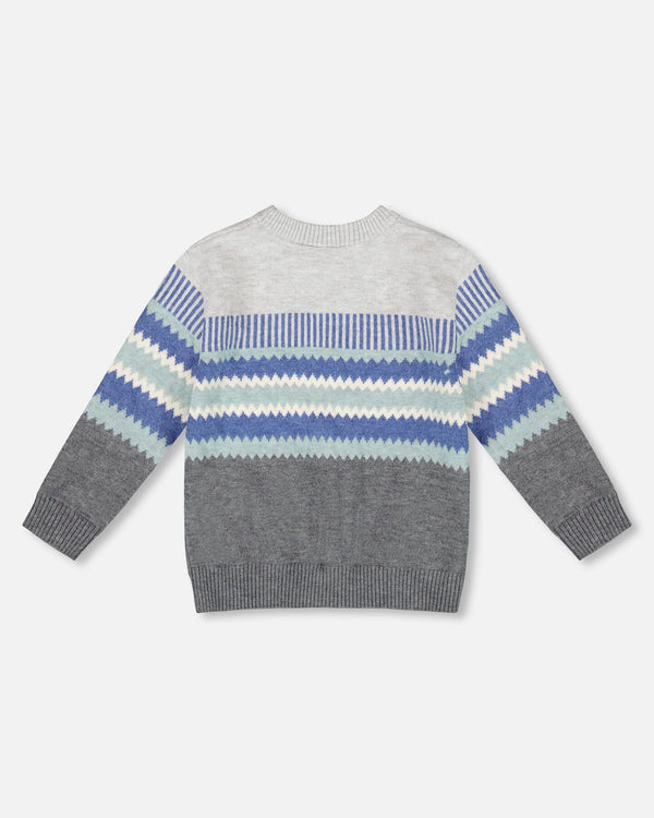 Knitted Jacquard Sweater Dark Gray - H20TT67_913