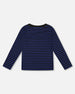 Long Sleeve Brushed Jersey Striped Tee Black - H20U08_999