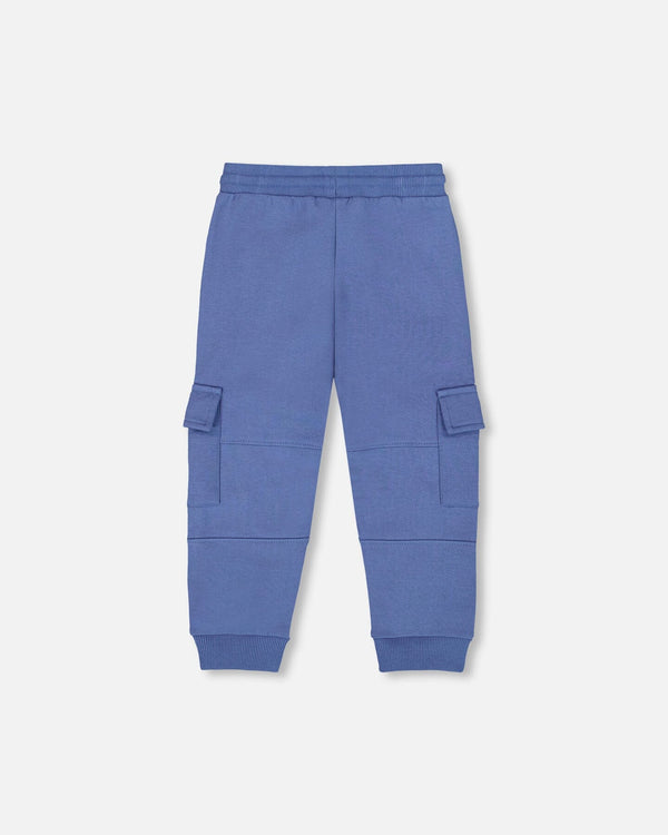 Fleece Sweatpants With Cargo Pockets Blue - H20U22_479