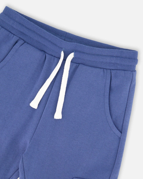 Fleece Sweatpants With Cargo Pockets Blue - H20U22_479