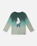 Long Sleeve Organic Cotton Gradient Jersey Tee Bottle Green - H20U72_292