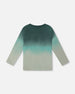 Long Sleeve Organic Cotton Gradient Jersey Tee Bottle Green - H20U72_292