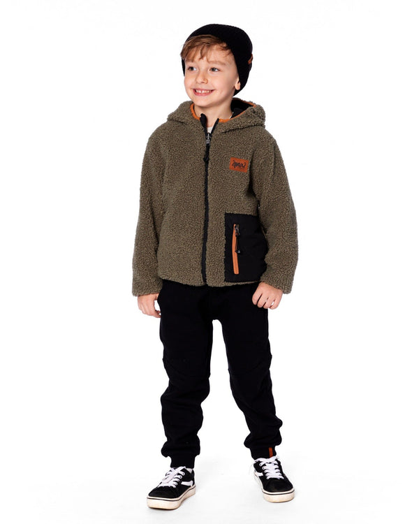 Reversible Mid-Season Sherpa Jacket Khaki - H20W65_999