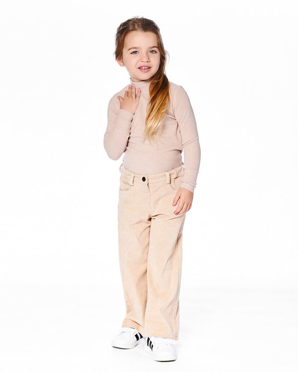 Wide Leg Corduroy Pants Beige - H20YG21_126