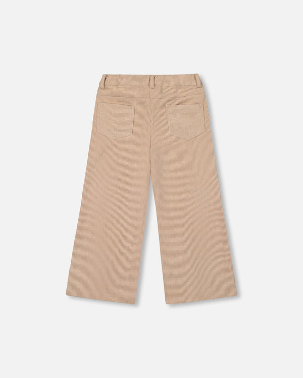 Wide Leg Corduroy Pants Beige - H20YG21_126