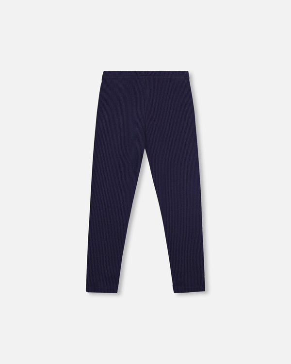 Ribbed Leggings Navy Blue - H20YG60_481