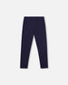 Ribbed Leggings Navy Blue - H20YG60_481
