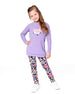 Stretch Jersey Leggings Black Retro Flower Print - H20Z61_013