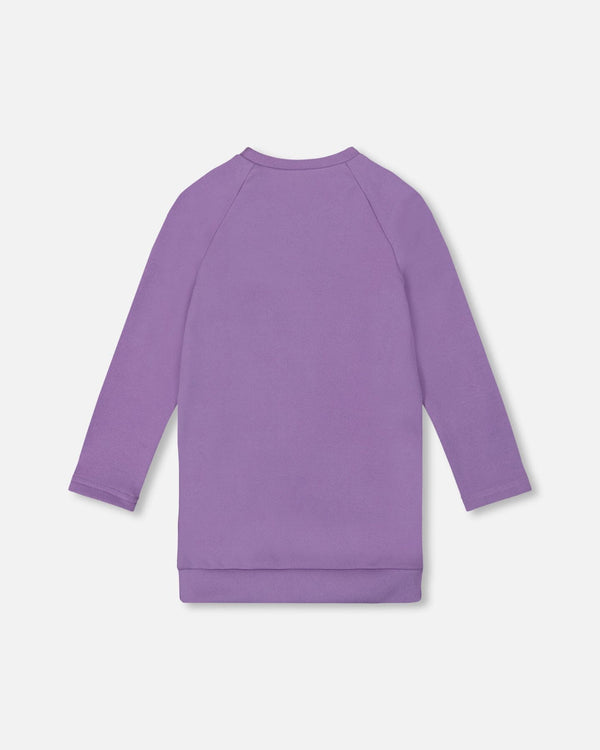 Tunic Tee With Graphic Print Purple Gray - H20Z78_592