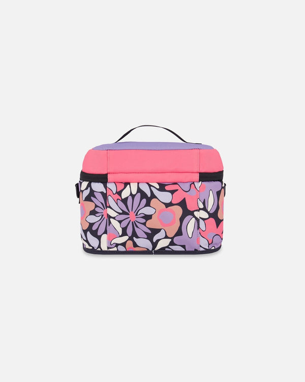 Lunch Box Black Retro Flower Print - H20ZBL_013