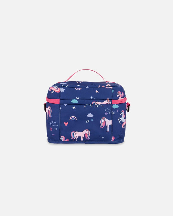 Lunch Box Navy Unicorn Print - H20ZBL_037