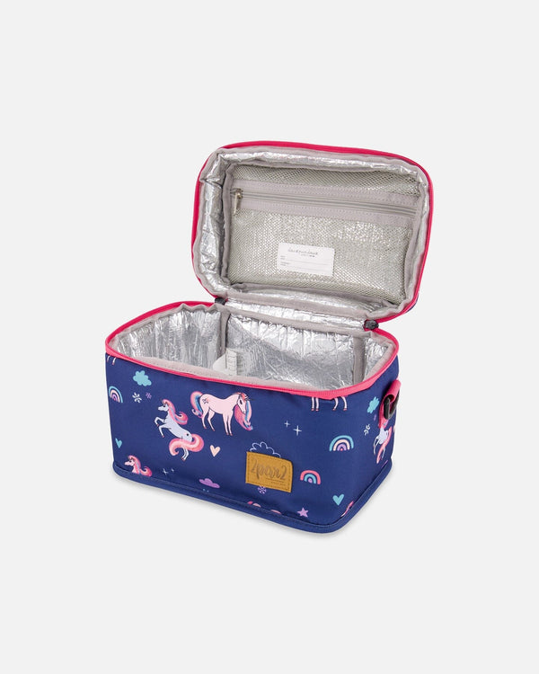 Lunch Box Navy Unicorn Print - H20ZBL_037