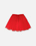 Mesh And Eyelet Skirt Red - H30H81_07620