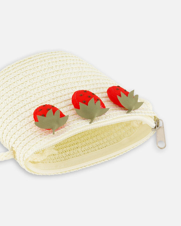 Strawberry Straw Purse Beige - H30HA_3H209