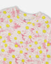 French Terry Sweatshirt Pink Printed Daisies - H30I30_3H136
