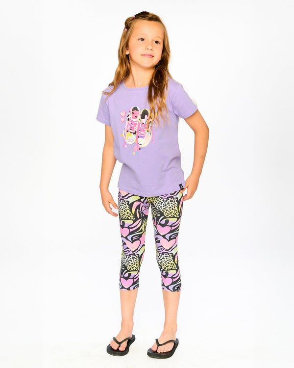 Organic Cotton Jersey Capri Black Printed Multicolor - H30M61_3H135