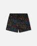 Swim Trunks Black Dinosaur Print - H30OB32_3H162