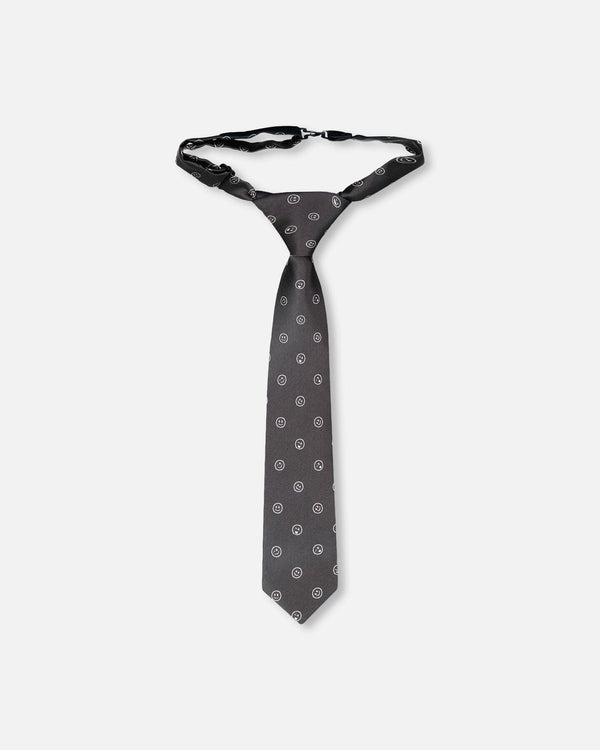 Neck Tie Black Printed Smiles - H30RCR_3H212