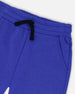 French Terry Sweatpants With Cross Seams Royal Blue - H30U24_04640