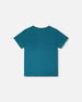 Organic Cotton Jersey T-Shirt With Print Atlantic Green - H30U75_03750