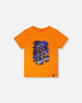 Organic Cotton Jersey T-Shirt With Bmx Print Orange - H30U75_08640