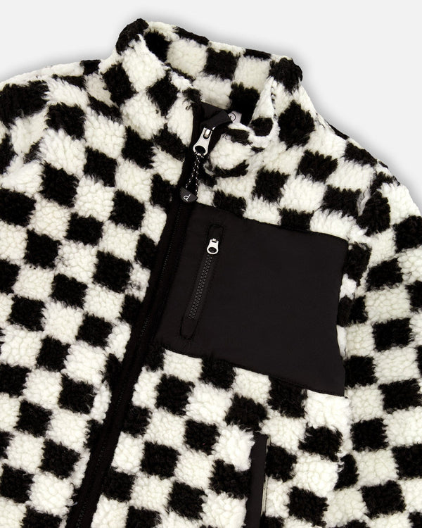 Sherpa Jacket Black Checkerboard - H30W61_3H039