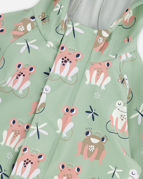 Rain One-Piece In Polyurethane Green Frog Print - H30W72_3H022