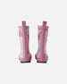 Rain Boots In Natural Rubber Pink Butterfly Print - H30WB10_3H007