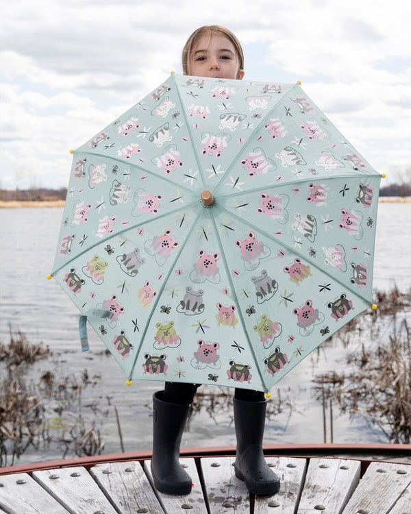 Color-Changing Umbrella Green Frog Print - H30WPR_3H022