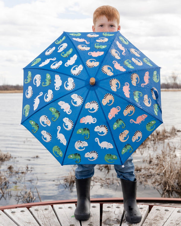 Color-Changing Umbrella Blue Chameleon Print - H30WPR_3H023
