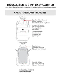 3-In-1 Multifunction Cover For Car Seat, Stroller, And Baby Carrier In Off-White - H10A403_165