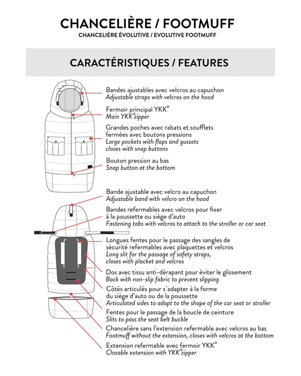 Evolutive Baby Footmuff Designed For Car Seat And Stroller Off-White - H10A405_165