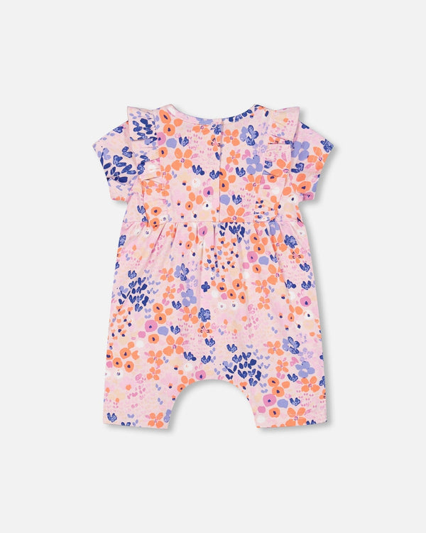 Organic Cotton Romper Lavender Printed Fields Flowers - F30I41_043
