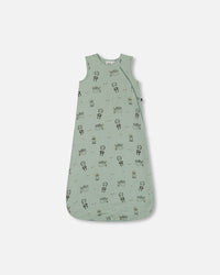 Printed Muslin Sleep Sack Sage Monkey - G30ASB_071