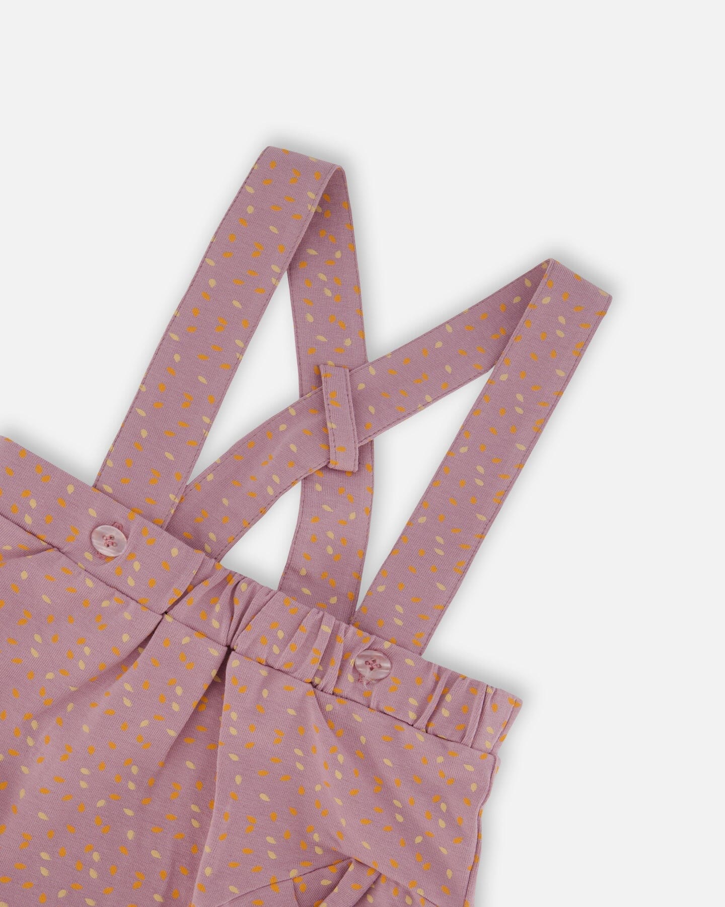 Printed Organic Cotton Onesie And Shortall Set Orange And Purple - G30B11_069