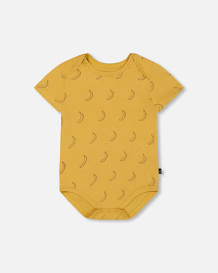 Organic Cotton Onesie Printed Yellow Bananas - G30C70_072
