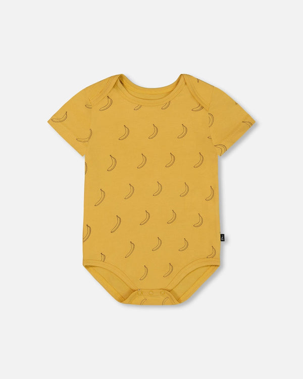Organic Cotton Onesie Printed Yellow Bananas - G30C70_072