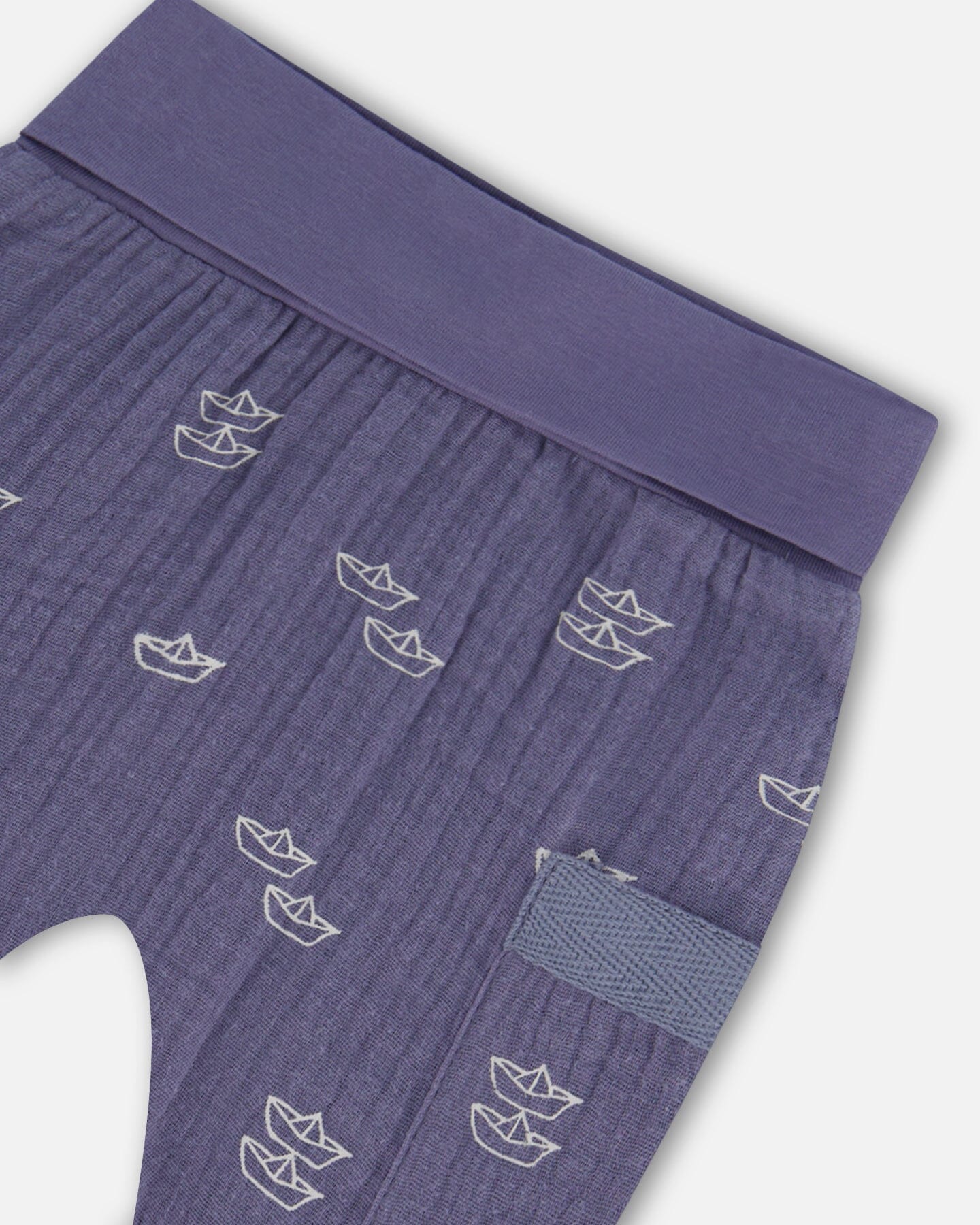 Organic Cotton Top And Muslin Pant Set Striped Navy - G30D10_066