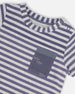 Organic Cotton Short Sleeve Top And Short Set Striped Navy Sets Deux par Deux 