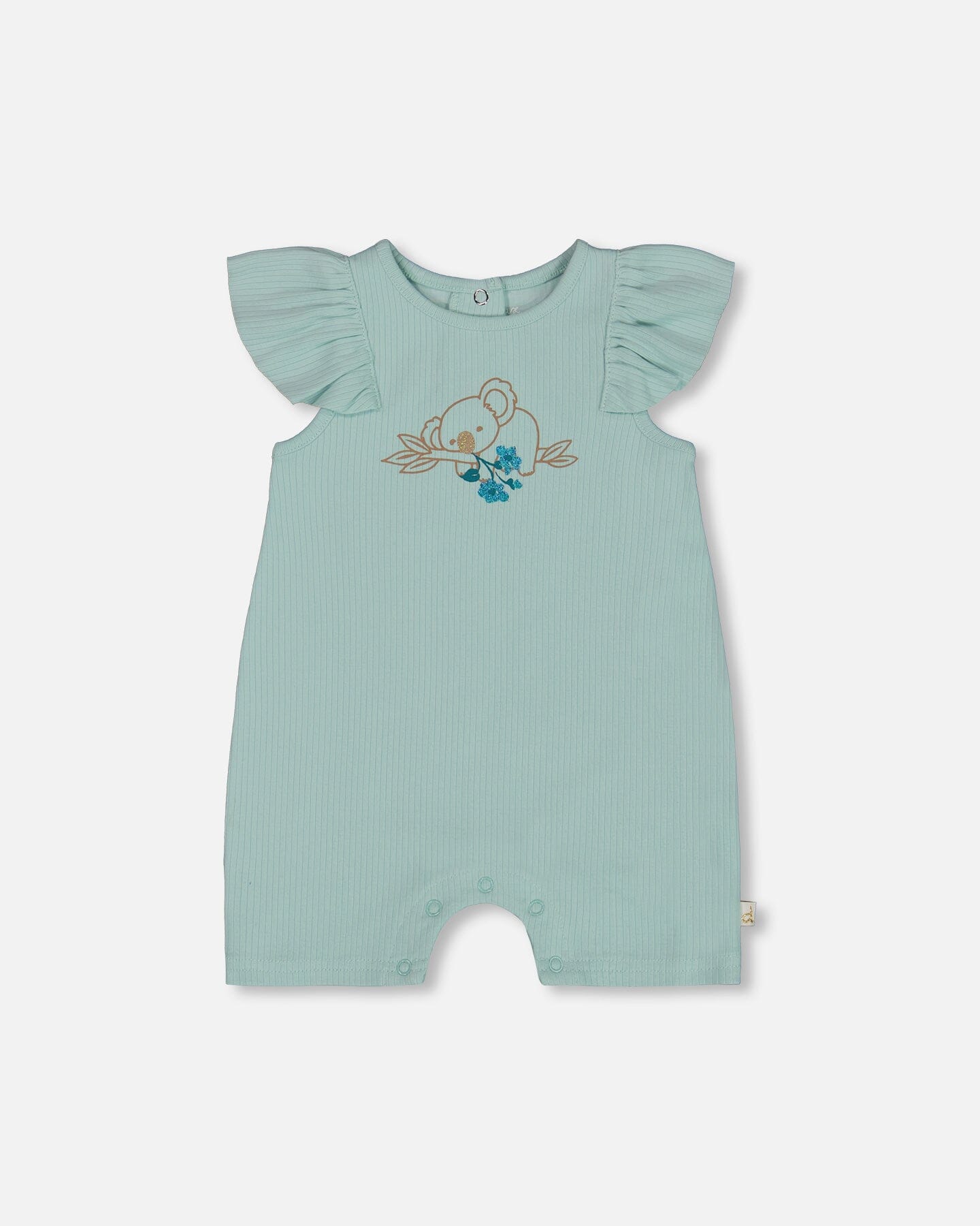 Organic Cotton Romper With Frills Light Blue - G30F40_410