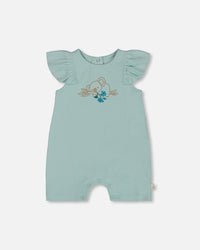 Organic Cotton Romper With Frills Light Blue - G30F40_410