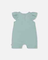 Organic Cotton Romper With Frills Light Blue - G30F40_410