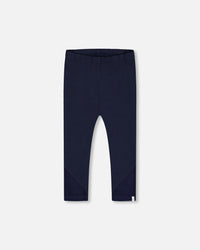 Organic Cotton Capri Leggings With Mesh Navy Blue - G30G60_481