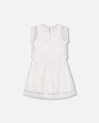 Bi-Material Mesh And Organic Cotton Dress Snow White - G30G87_100