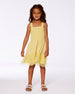 Smocked Organic Cotton Dress With Mesh Frill Yellow - G30H87_222