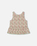 Printed Tank Top With Flounce Small Flowers On White Background - G30J71_092