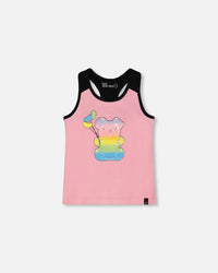 Organic Cotton Racerback Tank Top Candy Pink And Black - G30K70_605