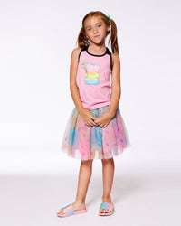 Organic Cotton Racerback Tank Top Candy Pink And Black - G30K70_605